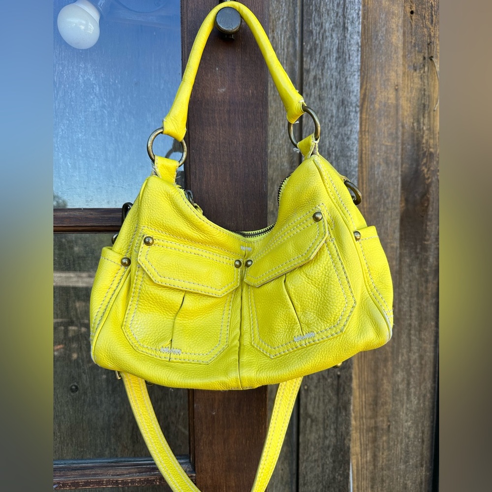 JCrew Vintage Yellow Leather Women's Handbag Crossbody